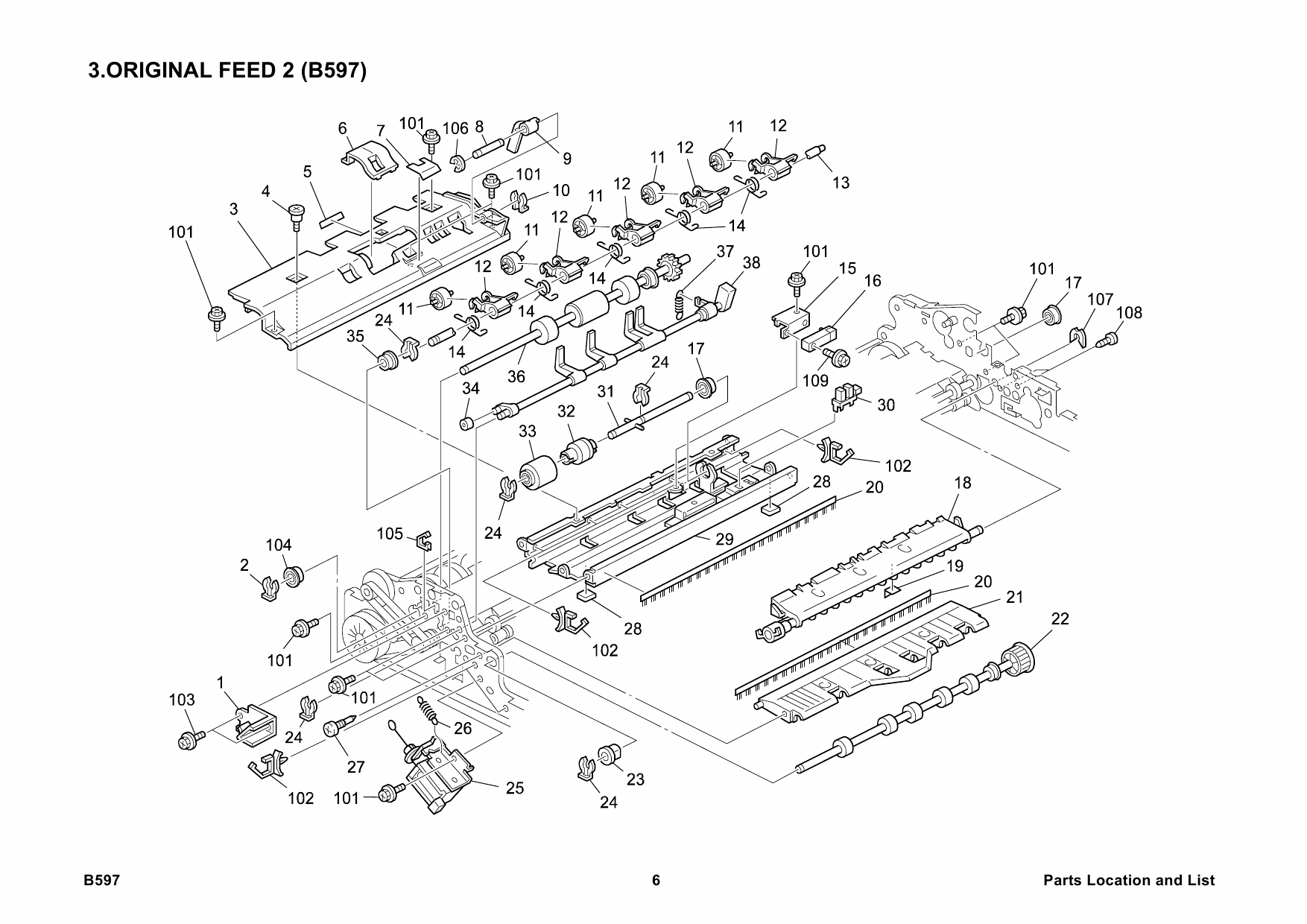 RICOH Options B597 AUTO-REVERSE-DOCUMENT-FEEDER-DF77 Parts Catalog PDF download-3